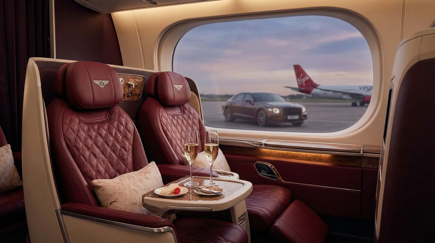 Concept image of a Bentley-trimmed aircraft cabin